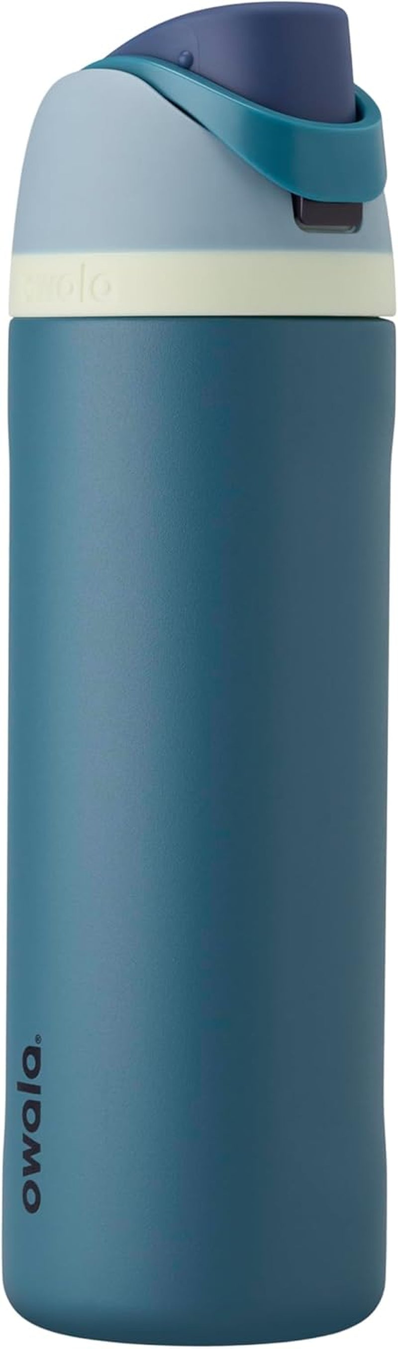 Freesip Insulated Stainless Steel Water Bottle with Straw, Bpa-Free Sports Water Bottle, Great for Travel, 24 Oz, Denim