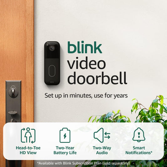 Video Doorbell (Newest Model) – Head-To-Toe HD View, Two-Year Battery Life, and Simple Setup. Sync Module Core Included – System (Black)